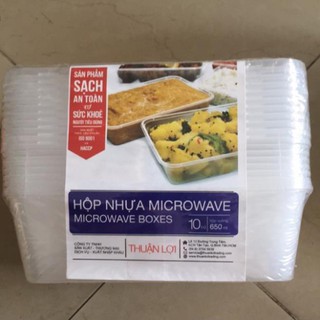10 hộp nhựa vuông microwave thuận lợi 650ml