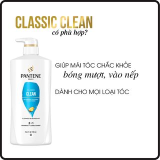 Gội xả 2in1 Pantene Classic Clean 820ml