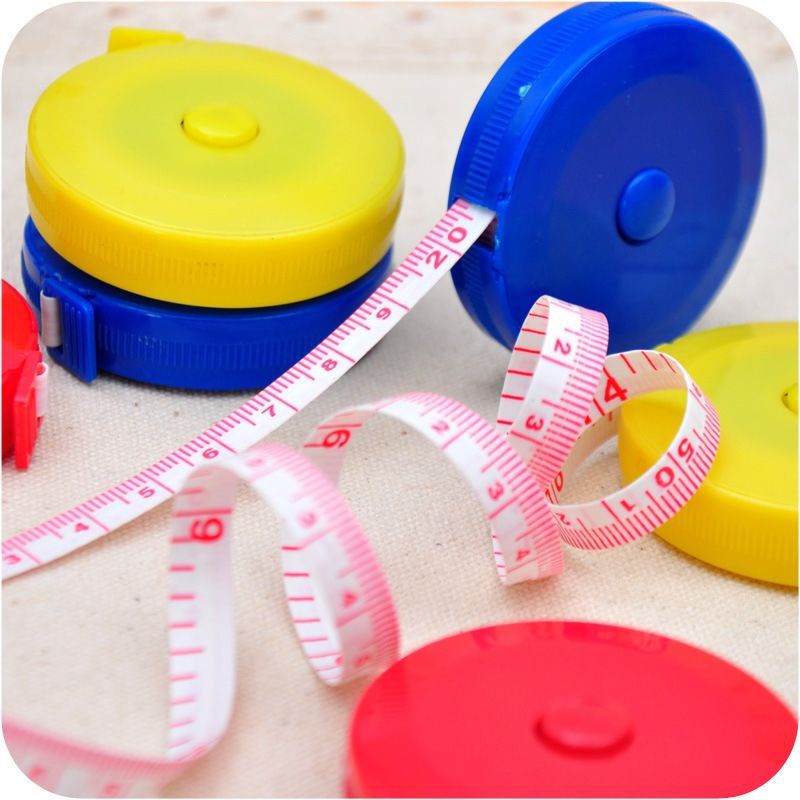 Thước dây cuộn 1.5m mini bằng nhựa thu gọn màu sắc ngẫu nhiên