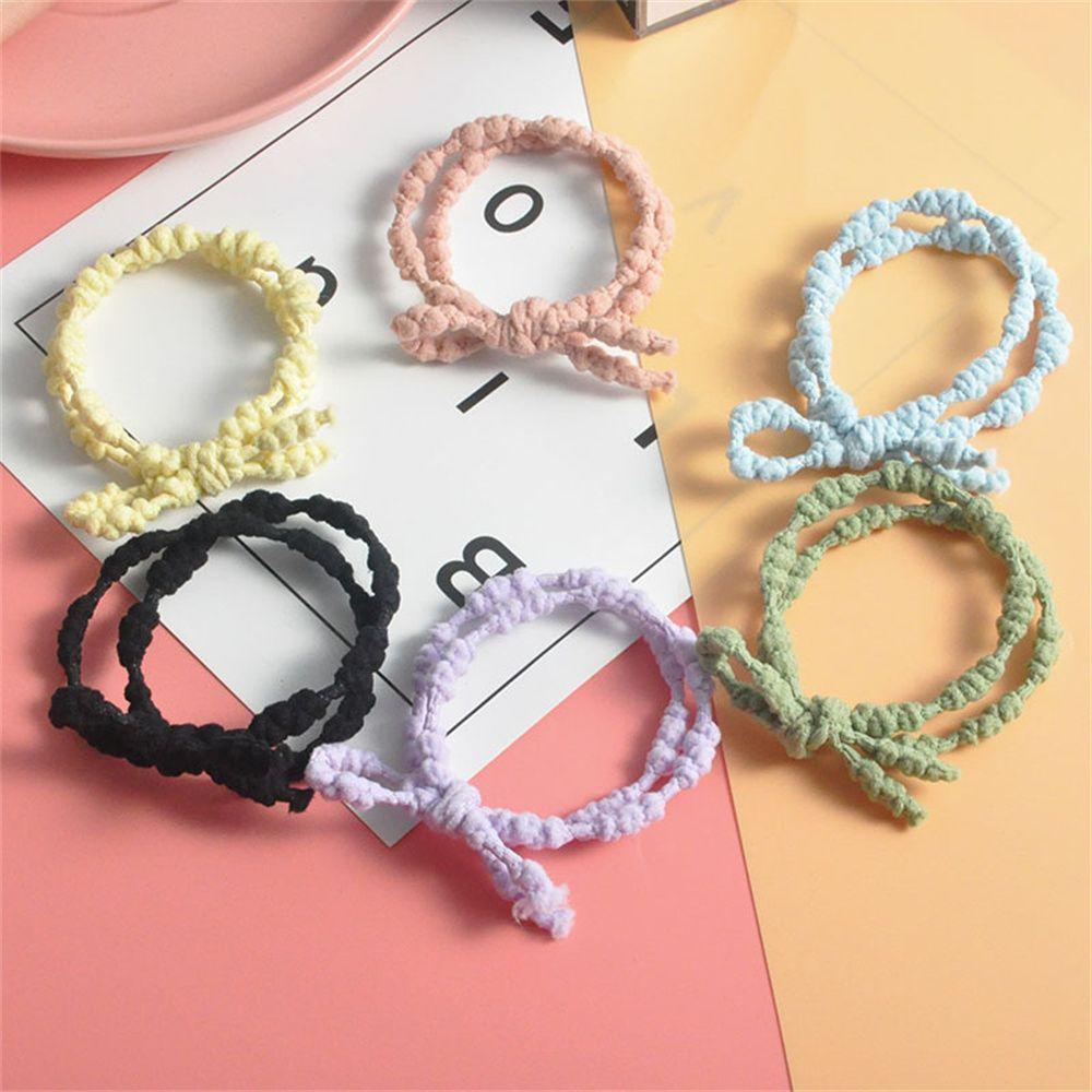1 Dây Cột Tóc Scrunchies Bằng Vải Dệt Tay Thời Trang Nữ Xinh Xắn