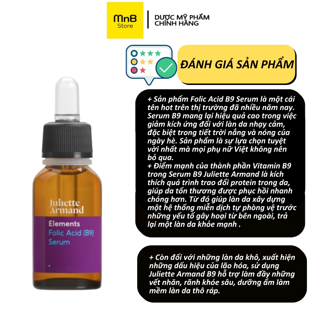 Tinh chất  Juliette Armand Folic Acid B9 phục hồi làm dịu da 20ml
