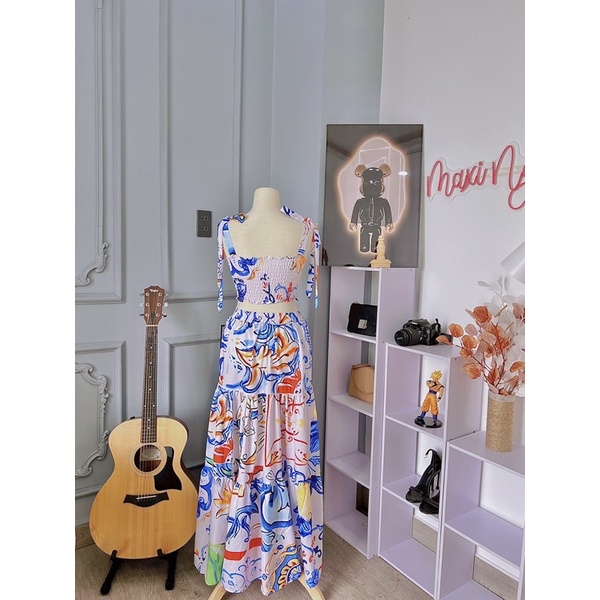 Sét maxi đi biển hoạ tiết 2s - maxi ngọc lan
