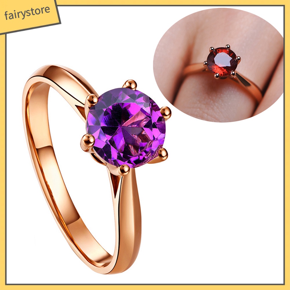 Nhẫn Hợp Kim Đính Đá Ruby Nhân Tạo Thời Trang Cho Nữ