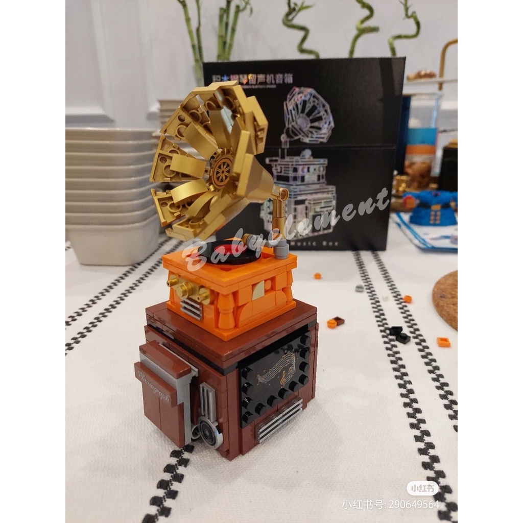 Sáng tạo Mô Hình Khu nhà Đàn Piano Phonograph Nghệ Thuật Không Dây Bluetooth Sạc Lại Được Sáng Tạo DIY Quà tặng Đồ chơi