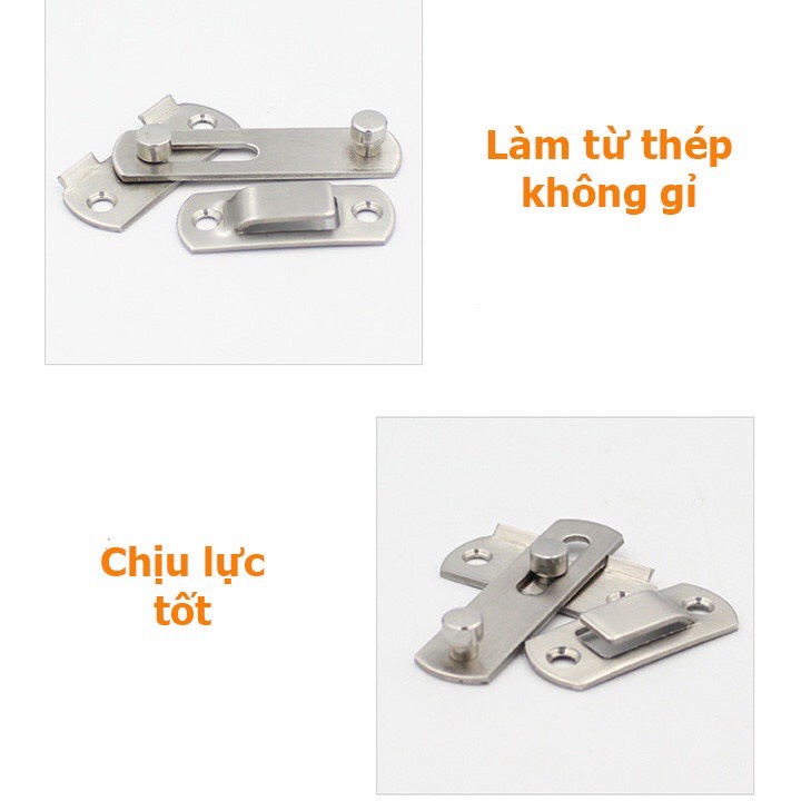 Chốt Khóa Cài Cửa Trong An Toàn Kết Hợp Bản Lề Tự Động Làm Từ Thép Không Gỉ, Bền Bỉ