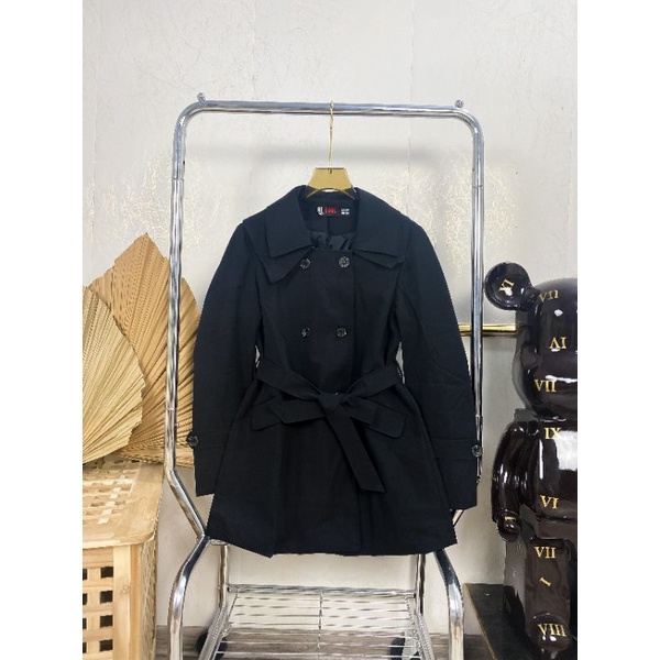 Áo khoác măng tô kaki  kèm đai dáng trùm quần có đai trên cổ