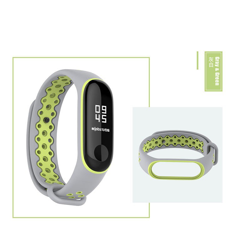 Combo dây đeo thay thế sport MIJOBS + 2 dán màn hình cho Xiaomi Miband 3, 4