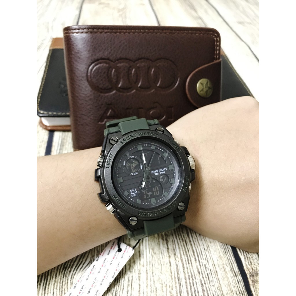 FREESHIP_ Đồng hồ thể thao nam SANDA dây khớp nhựa vòng cung SD02-360DODA | BigBuy360 - bigbuy360.vn