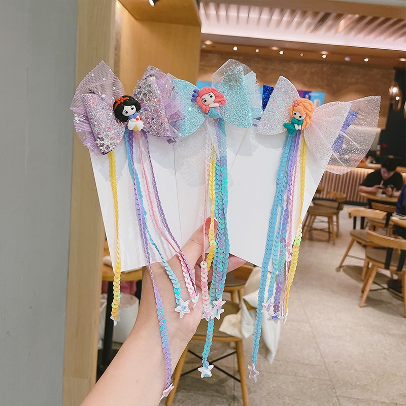 Kẹp tóc hình nơ đính kim sa lấp lánh dễ thương cho bé gái