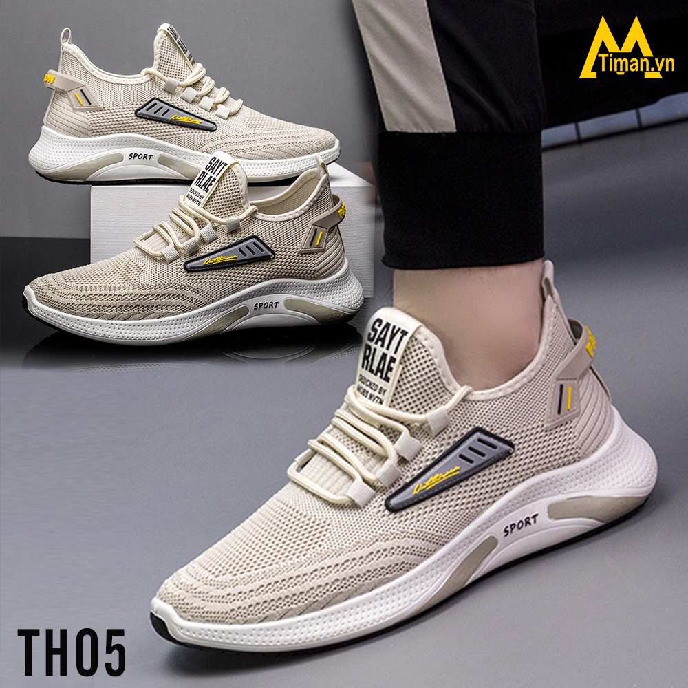 Giày thể thao nam sneaker cổ cao chất liệu vải màu đen đế cao cao cấp độn đế đẹp bảo hành 1 năm TH05 TIMAN