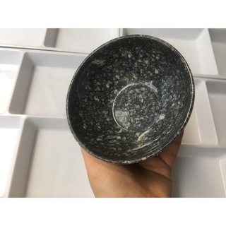 Chén cơm nhựa Melamine vân đá đen CO16