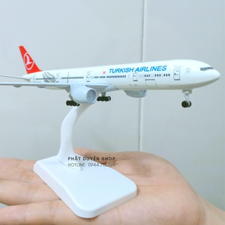 Mô hình máy bay tĩnh Airbus A380 TURKISH Airline( 20cm + Đế chưng bày) H