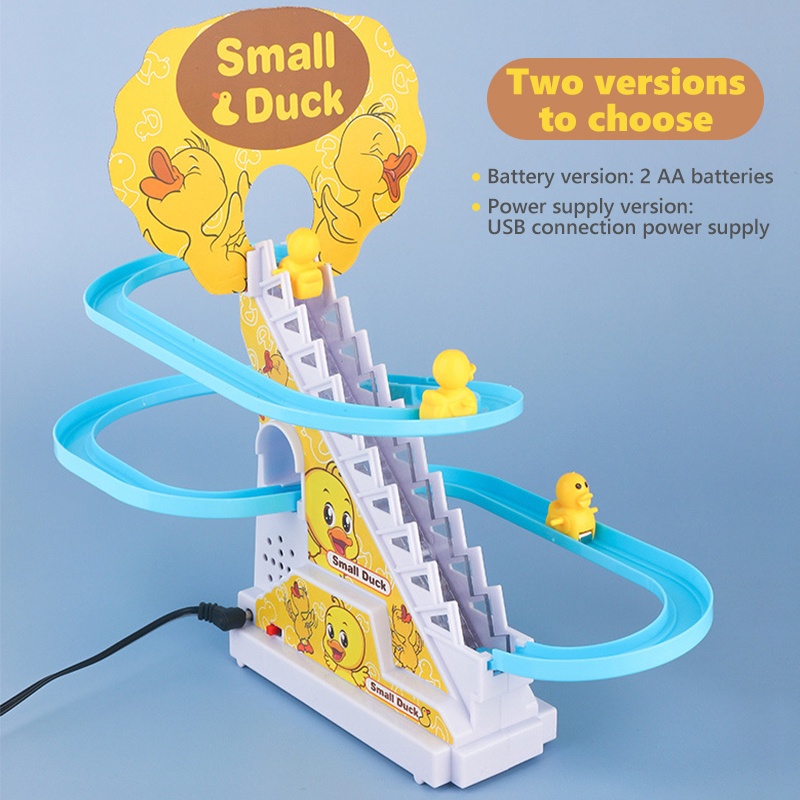Bộ đồ chơi vịt peppa leo cầu thang ZHAN QI TOYS có nhạc và đèn vui nhộn cho trẻ em