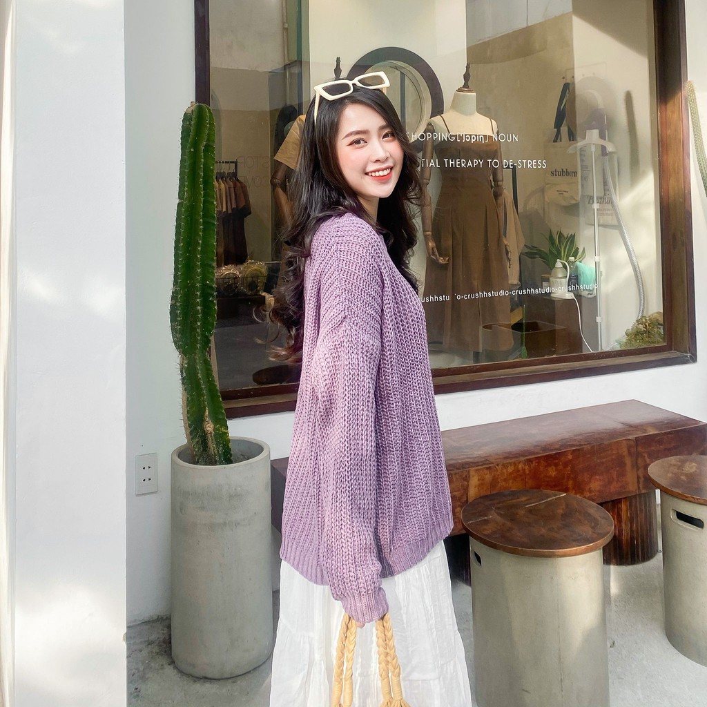 ÁO LEN BASIC TAY DÀI ZAREEN LEN23 TÍM | BigBuy360 - bigbuy360.vn