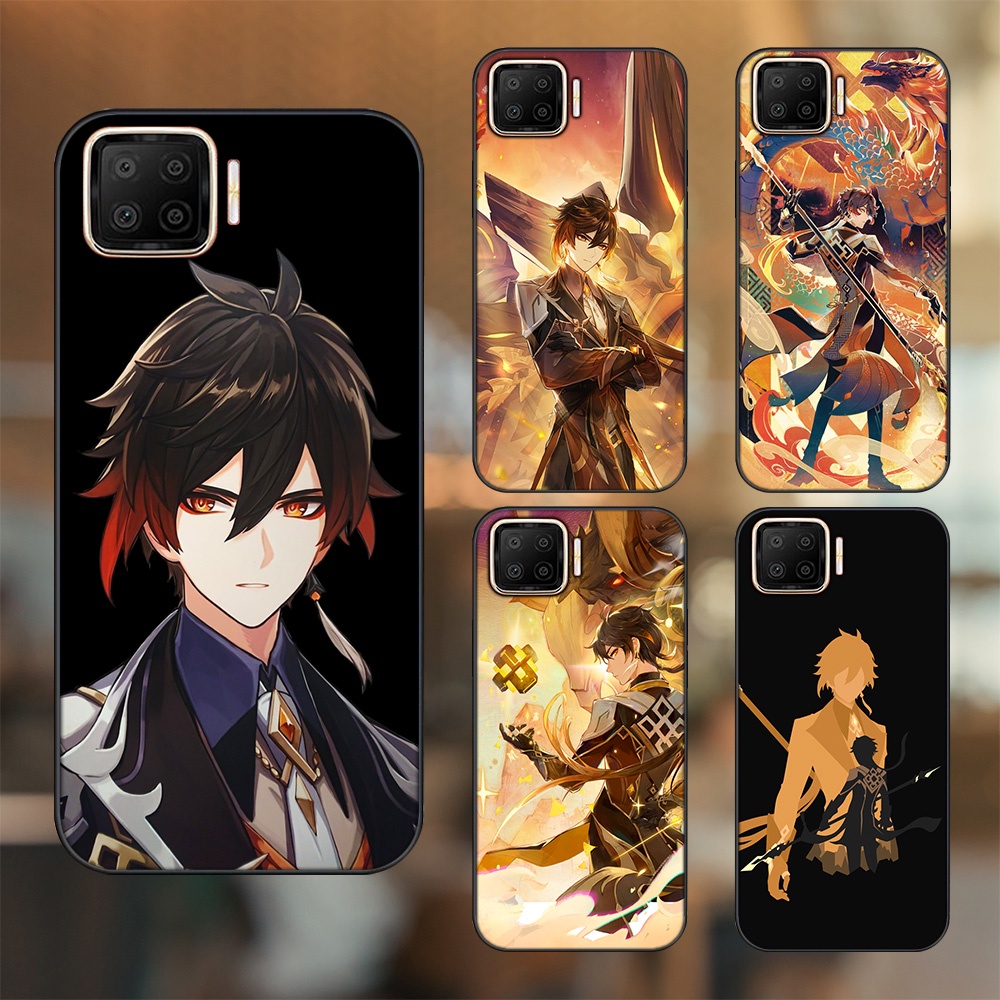 Ốp lưng Oppo A73, A93 4G viền đen in hình Zhongli Genshin Impact