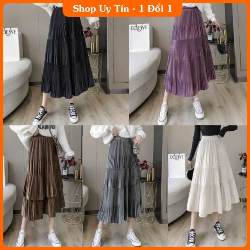 [GIÁ TỐT] chân váy dập ly 3 tầng dài xinh đẹp -IB | BigBuy360 - bigbuy360.vn