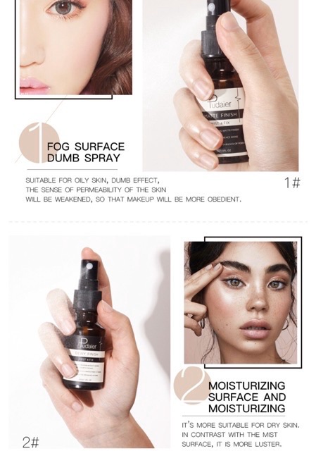 Xịt Khóa Lớp Trang Điểm Bền Đẹp Không Xuống Màu Pudaier Matte & Dewy Finish | BigBuy360 - bigbuy360.vn