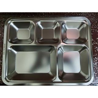 Khay cơm 5 ngăn inox 304 cao cấp (350X270X30mm)|inoxcenter86