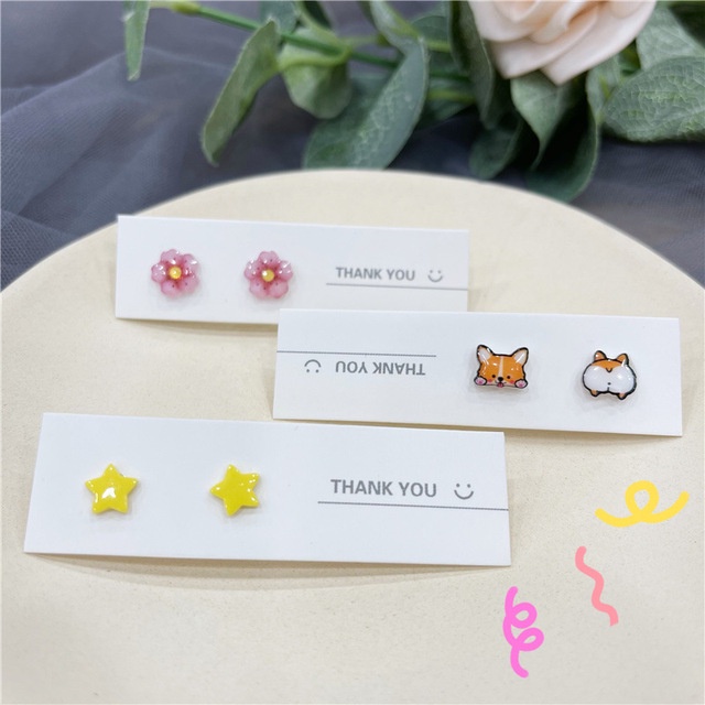 Bộ Khuyên Tai Mạ Bạc 925 Thiết Kế Đơn Giản Dễ Thương Cho Nữ