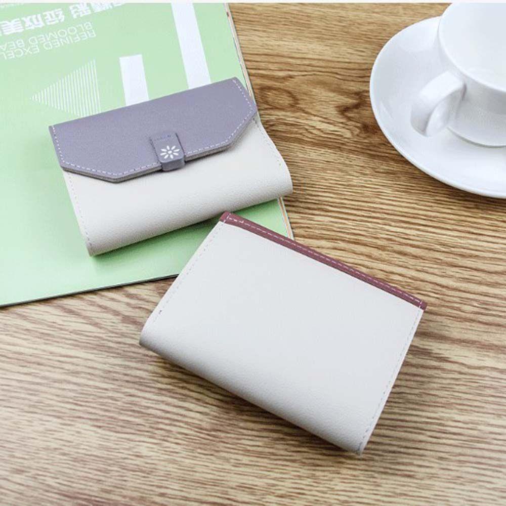 Ví Da PU Gập Ba Đựng Thẻ / Tiền Cỡ Nhỏ Thiết Kế Dễ Thương Cho Nữ Giá Đỡ