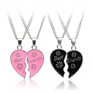 Dây chuyền mặt nửa trái tim ghép đôi khắc chữ Best Friend