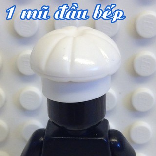 [1 Cái] Phụ Kiện LEGO Mũ Đầu Bếp, Mũ Thợ Làm Bánh 1,5cm Màu Trắng ID 6174310 29329 (KHÔNG dùng cho người thật)