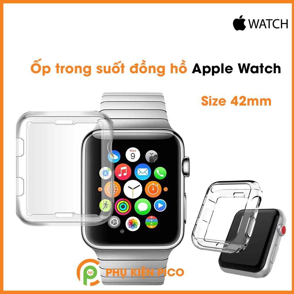 Ốp đồng hồ Apple Watch Series 1/2/3/4/5 Silicon dẻo trong suốt bản 38/40/42/44mm