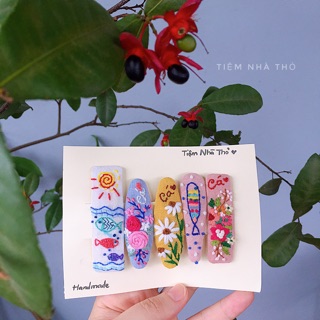 Kẹp Tóc Thêu tay 🌷🌱🌿🌻🍒🌹🌸