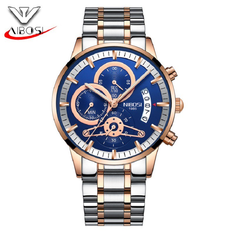 Đồng hồ Nibosi 2309-1 dây thép chạy full 6 kim | BigBuy360 - bigbuy360.vn