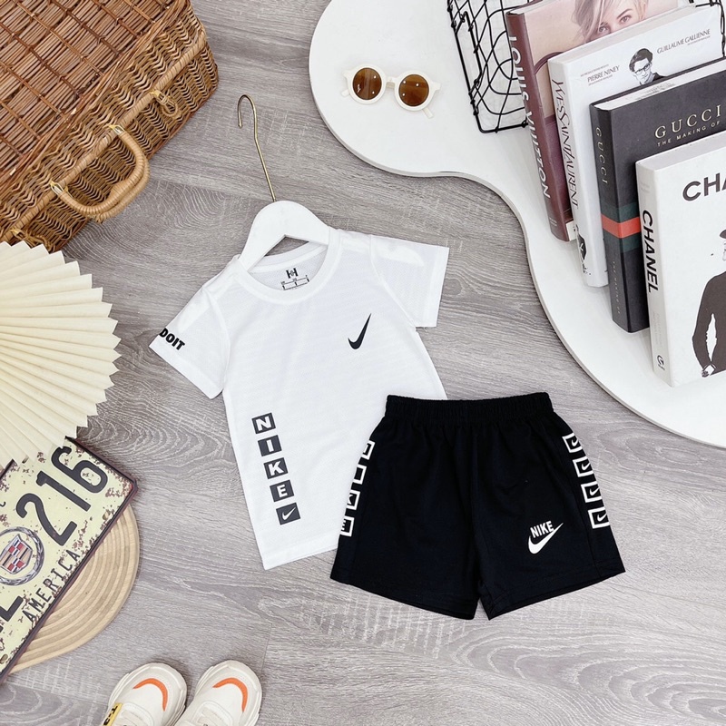 Bộ thể thao bé trai Binbon kids, Bộ cộc tay bé trai chất thun Cotton cực mát cho bé từ 10-29kg QATEA689