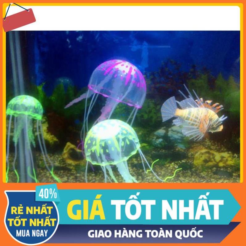 💖GIÁ SỈ💖 Sứa giả bỏ hồ cá bằng silicon và bột huỳnh quang phát sáng cực kỳ đẹp mắt 4942
