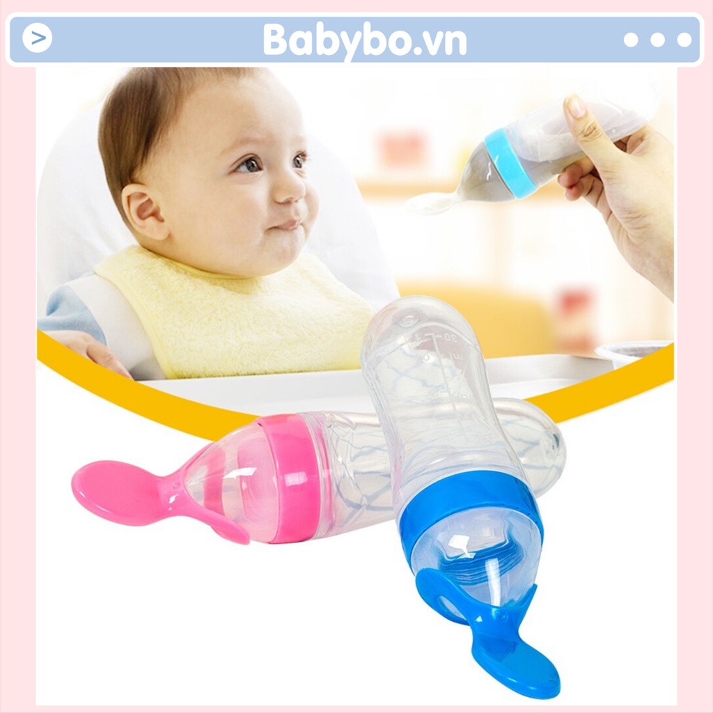 Bình thìa ăn dặm, bình thìa silicon cho bé ăn cháo hoặc uống sữa siêu tiện lợi