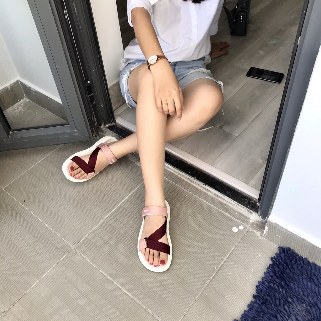 SANDAL NỮ DETAUNISEX QUAI BỐ KHUY MÓC ĐẾ SIÊU NHẸ ĐỘN 4CM