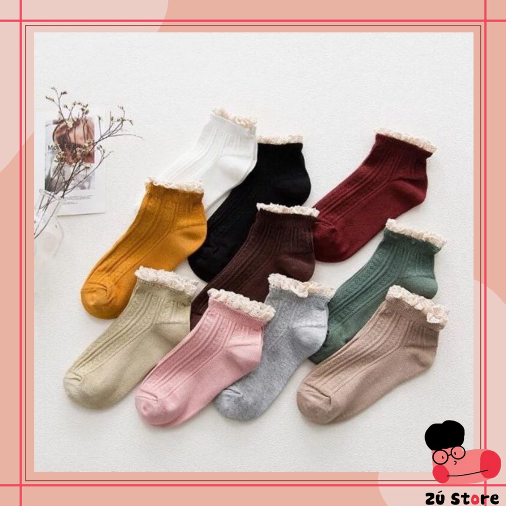 - Vớ bèo ren cổ chân - tất Ulzzang nữ.