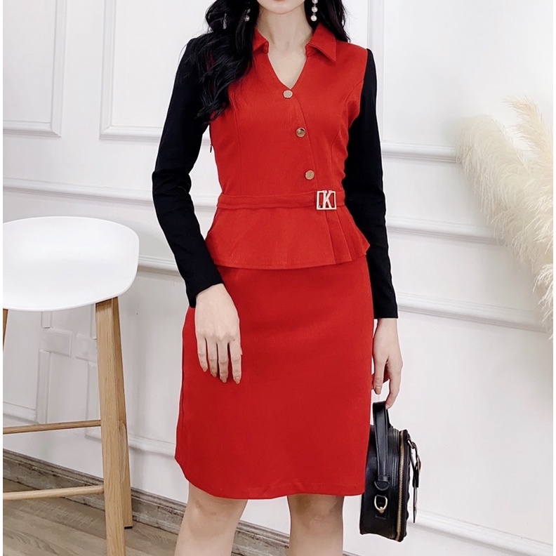 Đầm liền cho nàng công sở thanh lịch V4005