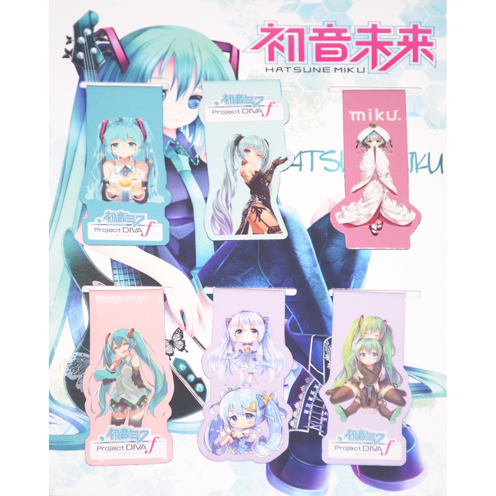 [thanh lý bán lỗ] Bộ 6 Bookmark Anime nam châm - Hatsune Miku [AAM] [PGN25]