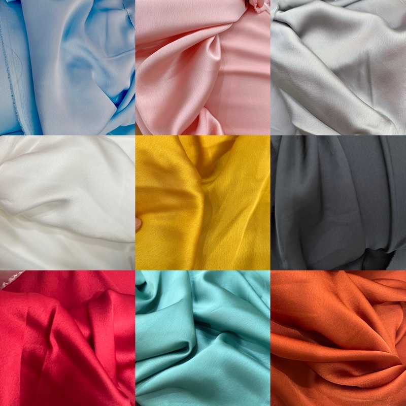 VẢI SATIN CAO CẤP CO GIÃN MỀM MỊN MÁT KHỔ 1.5m, MAY VÁY, ĐẦM, QUẦN, ÁO DÀI, PIJAMA, ĐỒ BỘ