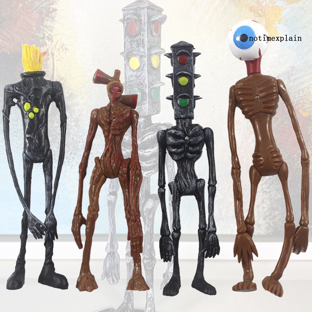 Set 4 mô hình nhân vật đầu siren có hiệu ứng đèn độc đáo