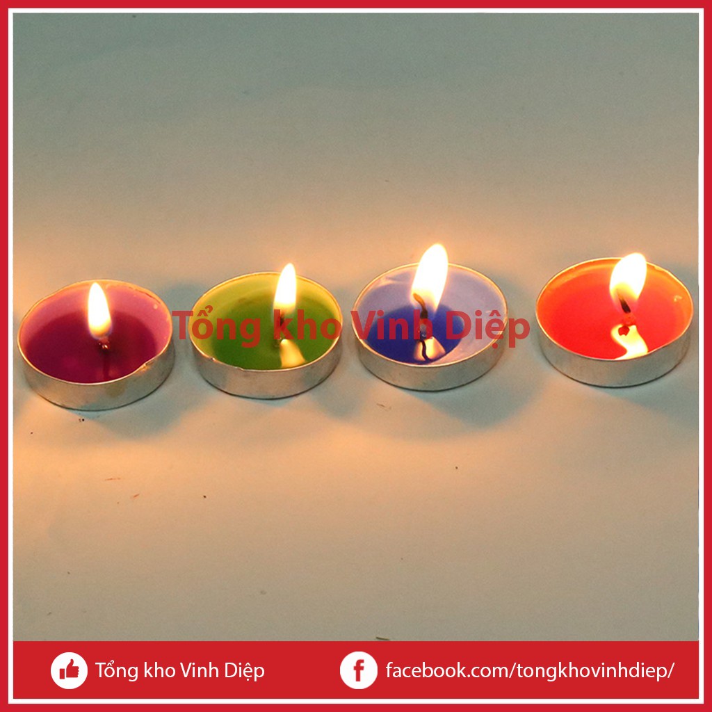 Vỉ 10 nến sáp tealight hình hoa, nến sáp tròn tarot