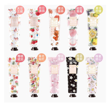 Combo 10 kem dưỡng da tay Maycreate, Flower of Story mềm mịn nội địa Trung chính hãng 30g