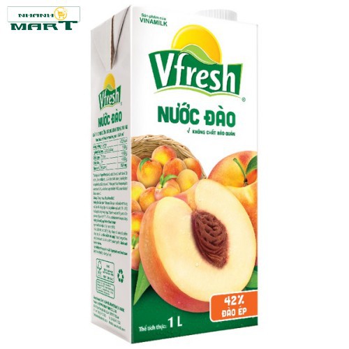 NƯỚC VFRESH ĐÀO ÉP NECTA - HỘP GIẤY 1L