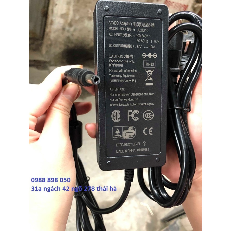 Cục Nguồn 6v 10a Bảo hành 12 tháng loại tốt