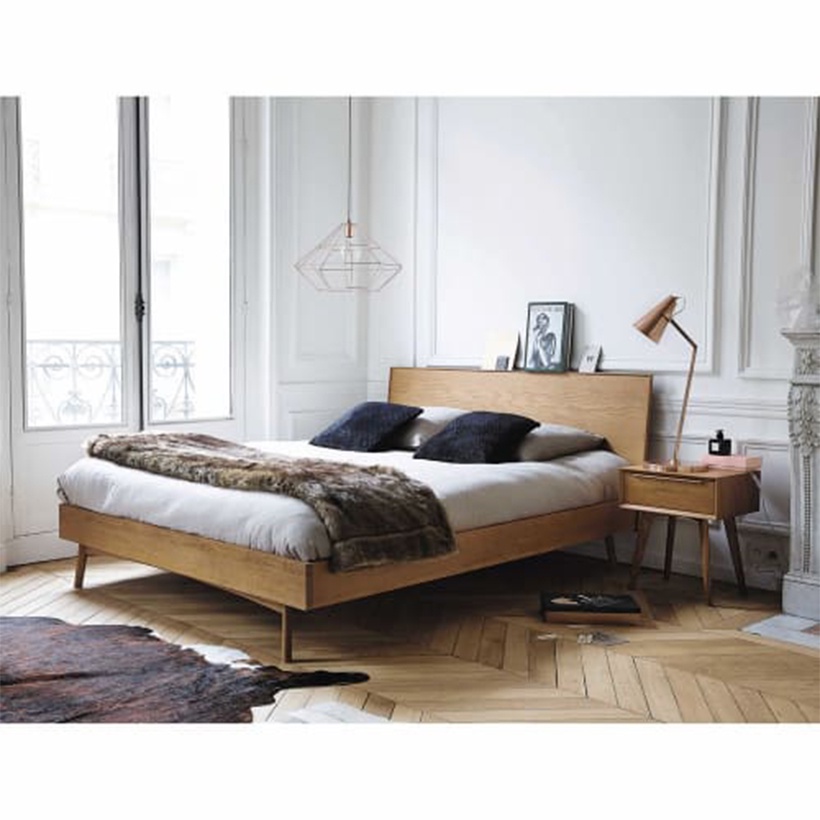 Giường ngủ gỗ sồi IBIE Portobello màu tự nhiên, tùy chọn kích thước