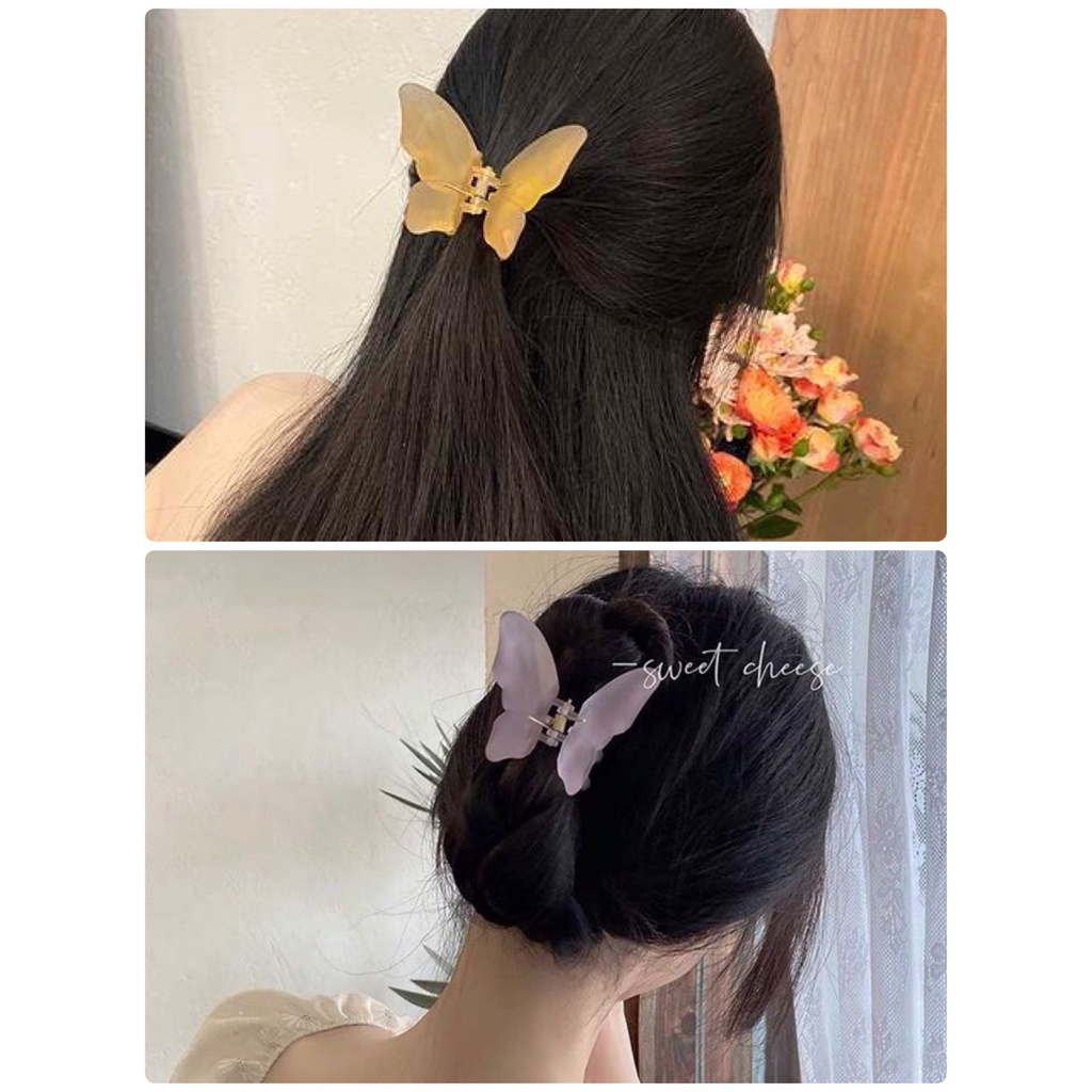 Kẹp Tóc Hình Bướm Trong Suốt Dễ Thương-Phụ Kiện Tóc Xinh Xắn, Sống Ảo, Đi Học, Đi Làm -Kẹp Tóc Nhiều Màu