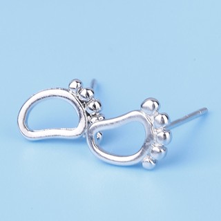 [ Bạc S925 ] Bông Tai Nụ Bạc - Hình Bàn Chân - Khuyên Tai Bạc Ý S925 Hàn Quốc - Hoa Tai Bạc - Kuns Accessories