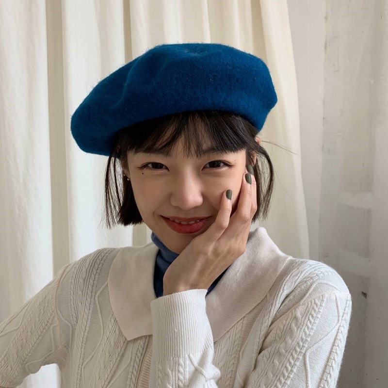 Mũ Beret Mũ Nồi Len Trơn Thời Trang Thu Đông Dành Cho Nữ