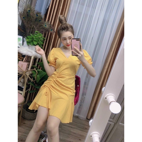 ĐẦM ĐUÔI CÁ RÚT DÂY CỔ V FREESIZE