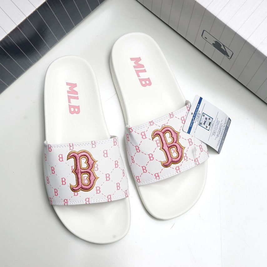 Dép quai ngang nữ MLB Boston Monogram, màu đa dạng , êm chân, không trơn trượt, thời trang, dễ phối đồ