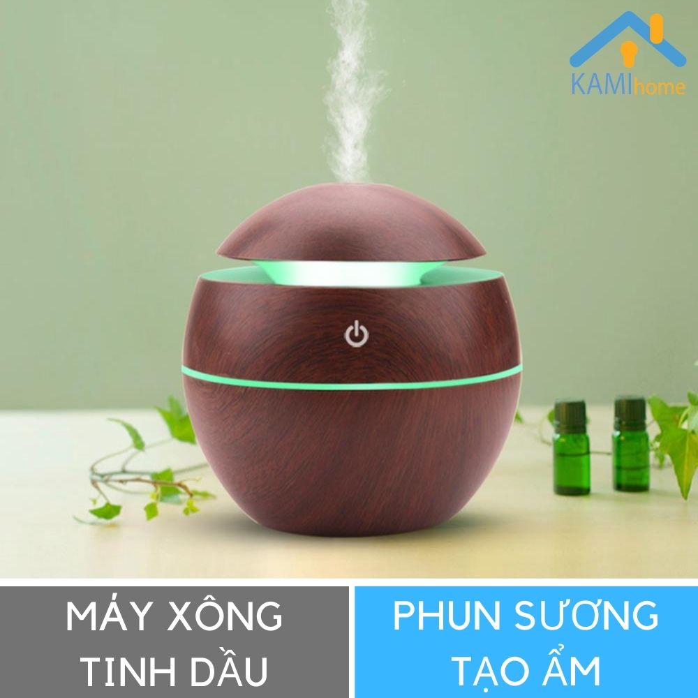 Máy xông tinh dầu phòng ngủ kiểu khuếch tán phun sương tạo ẩm cỡ mini 130ml (Chọn mẫu) mã 1700x