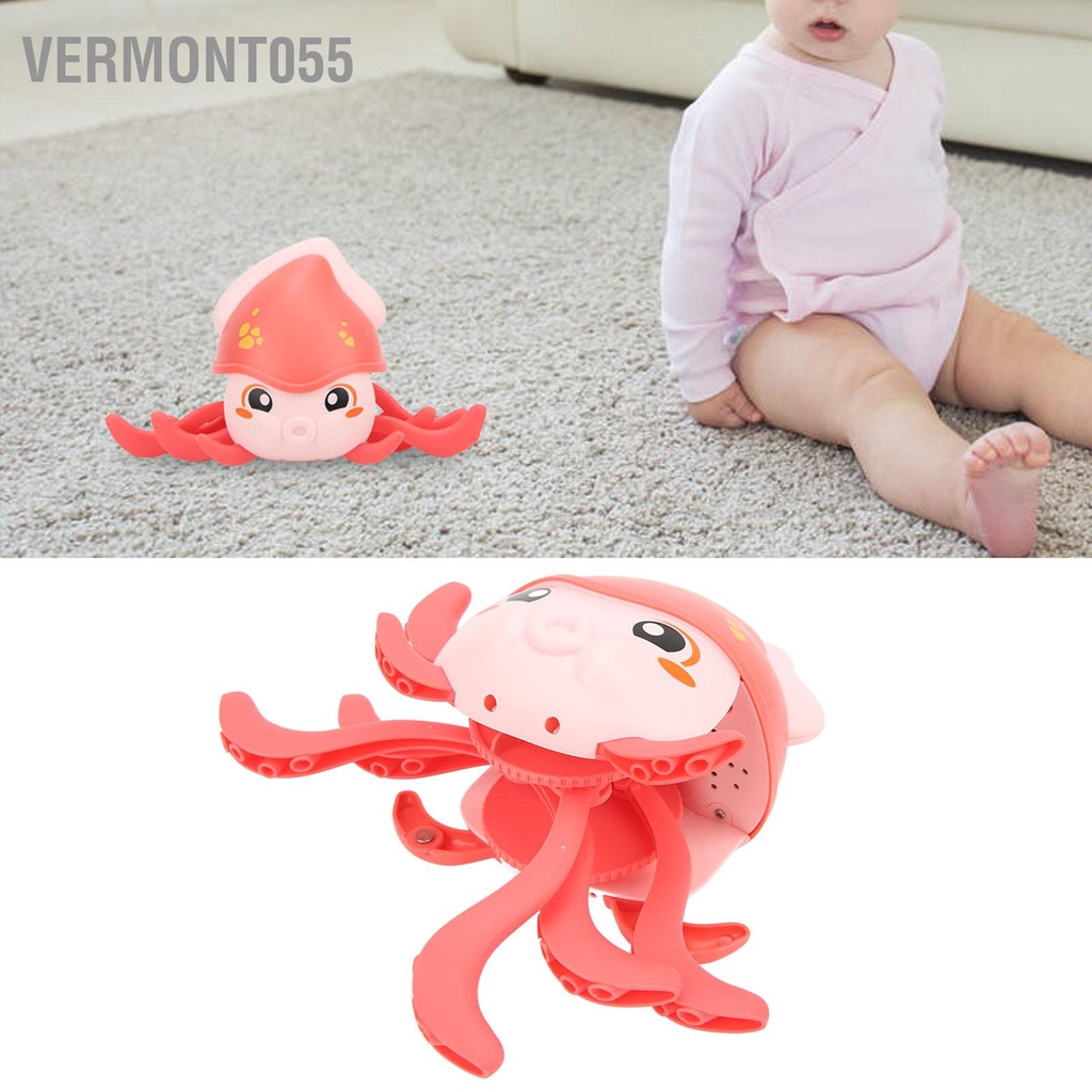 Vermont055 Đồ chơi đồng hồ bạch tuộc Điều khiển bằng giọng nói tự động có đèn nhạc cảm ứng cho 3 tuổi